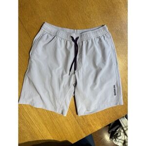 Bamboo Ave Taupe Athletic Shorts Men's Large Lined Drawstring Stretch Inseam 8"